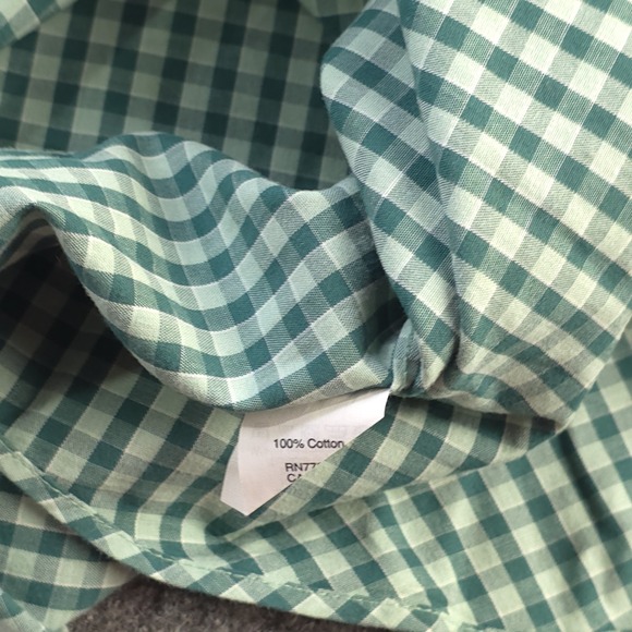 J Crew Shirt XL Slim Fit Green Check Long Sleeve Button Down Pocket Cotton - Picture 7 of 9